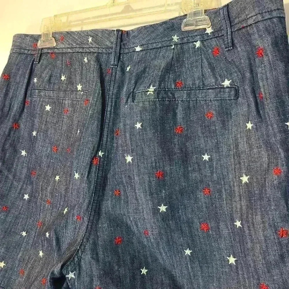 Talbots Embroidered Star Linen Cotton Blend Shorts Sz 14 - Picture 7 of 8